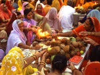 Jain women celebrating Paryushana