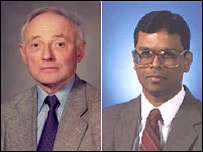 جی وی لوگاناتان (راست) و لیویو لیبرسکو دو استادی بودند که در حادثه کشته شدند