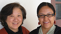 Inee Slaughter and Rachael Nez from the Indigenous Language Institute, Santa Fe