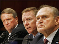 GM boss Rick Wagoner, Ford boss Alan Mulally and Chrysler's boss Bob Nardelli