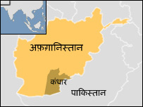 अफ़ग़ानिस्तान के नक्शे में कंधार