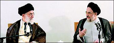 آيت الله خامنه ای و محمد خاتمی رئيس جمهور سابق ايران