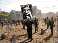 Gazze'deki el Fetih yandaşlarının gösterisi