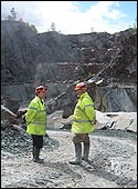Donald Kelly and Mike Dickinson at the Burlington Elterwater Quarry 