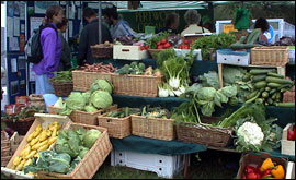 Organic fruit and veg stall
