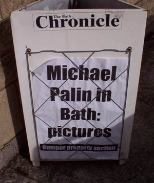 A sign that reads Michael Palin in Bath: pictures