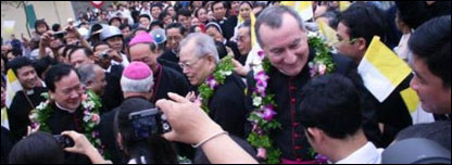 Đức Ông Pietro Parolin thăm Giáo phận Thái Bình hôm 20/02-hình của Tgphn.org