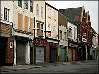 Row of warehouses in Hull's Humber St. area.