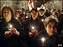 Грузинські опозиціонери зі свчками