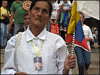 Manifestante na Colômbia