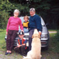 Ailish's mum Rosaleen, her dad Hughy, their two grandson's Fionnbharr (in the cap) and Paddy with Prince the dog