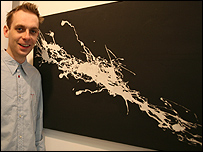 Neil Freeston with his work