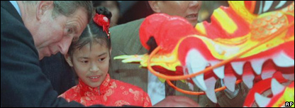 Prince Charles and a Chinese girl