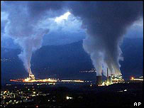 دود متصاعد شده از يک مرکز صنعتی