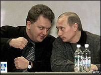 Міністр енергетики Росії Віктор Христенко та президент Путін 