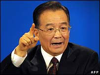 O primeiro-ministro da China, Wen Jiabao,