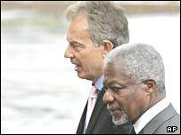 Кофі Аннан та Тоні Блер