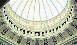 The glass dome inside the Ulster Bank buidling, Waring St.