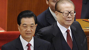 Cả hai ông Giang và Hồ tại lễ kỷ niệm 100 năm Cách mạng Tân Hợi năm 2011