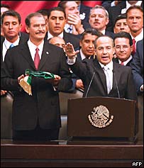 Fox e Calderón no Congresso mexicano