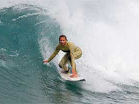 Tassy Swallow surfing