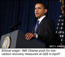 Will Obama push for low-carbon recovery plans at G20 in April