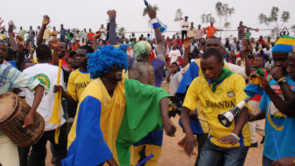 Rwanda fans celebrate their team's success