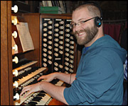 Russell Walker playing the organ at York Minster