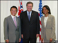 وزيران امور خارجه آمريکا، استراليا و ژاپن