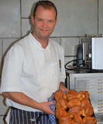 Andrew Pern with tray of Yorkshires