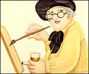 A Beryl Cook self-portrait