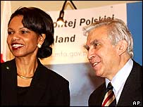 Condoleezza Riceová a polský ministr zahraničních věcí Adam Rotfeld
