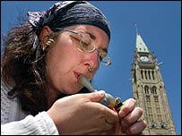 Manifestante pró-maconha em Ottawa