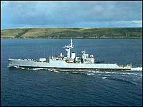 HMS Plymouth in the Falklands
