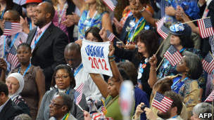 Eleitores de Barack Obama na Convenção Nacional Democrata (Foto: AFP/Getty Images)