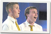 Deuawd cerdd dant. Llun: Tegwyn Roberts.