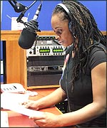 Mandisa in the studio