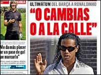 Capa do jornal 'Marca' com Ronaldinho Gaúcho
