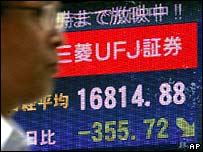 تابلوی بازار سهام در توکیو