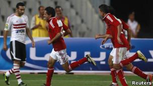 فرحة لاعبي الأهلي 