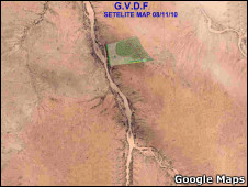 Satellite image showing the dairy farm's remote location in the deserts of Somaliland
