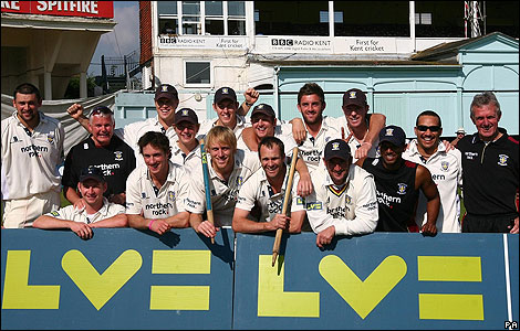 Durham celebrating at Kent on Saturday