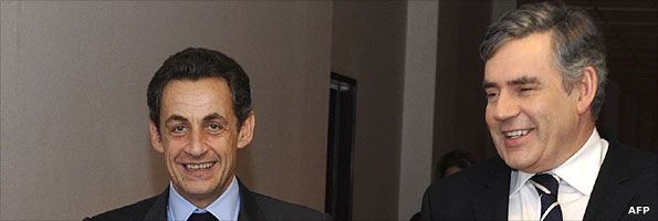 Nicolas Sarkozy and Gordon Brown