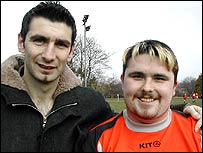 Adie Williams with Windsor Warriors captain Peter Killingworth.