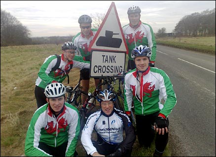 The lads pose on Salisbury Plain
