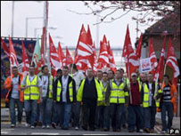 Grevistas na refinaria de Grangemouth, na Escócia
