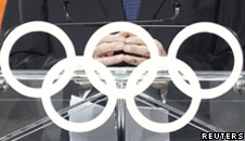 Jacques Rogge, IOC President, giving a talk