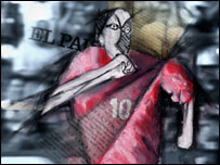 Danh thủ Raul vẽ theo kiểu của Picasso