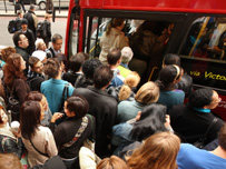 Queue for bus. Getty Images