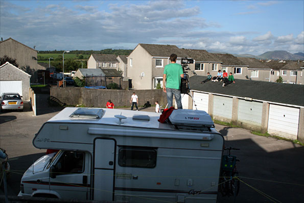 Simon photographing from the top of his motorhome